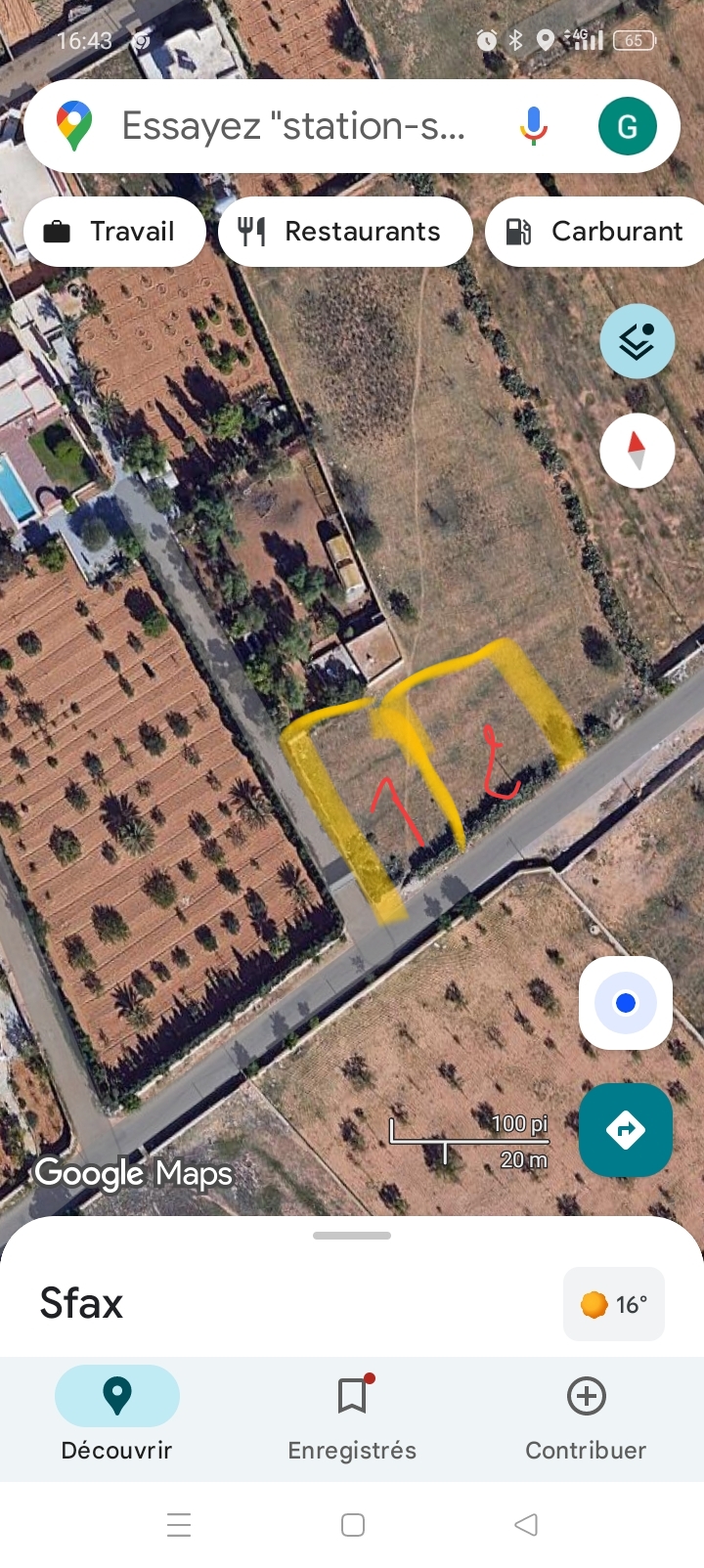 Sfax Sud Merkez Aloui Terrain Terrain nu Terrain el ain km 8 sfax