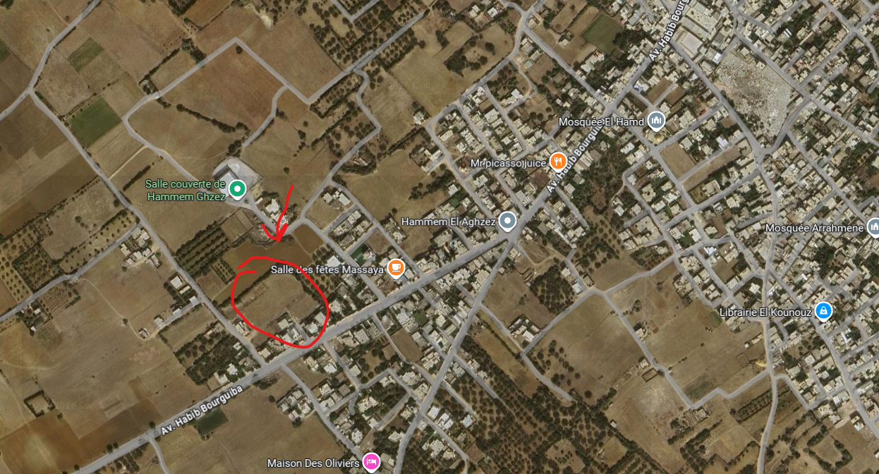 Hammam El Ghezaz&nbsp;Hammam El Ghezaz&nbsp;Terrain&nbsp;Terrain nu&nbsp;Terrain situ� � l entr�e de hammam ghezaz