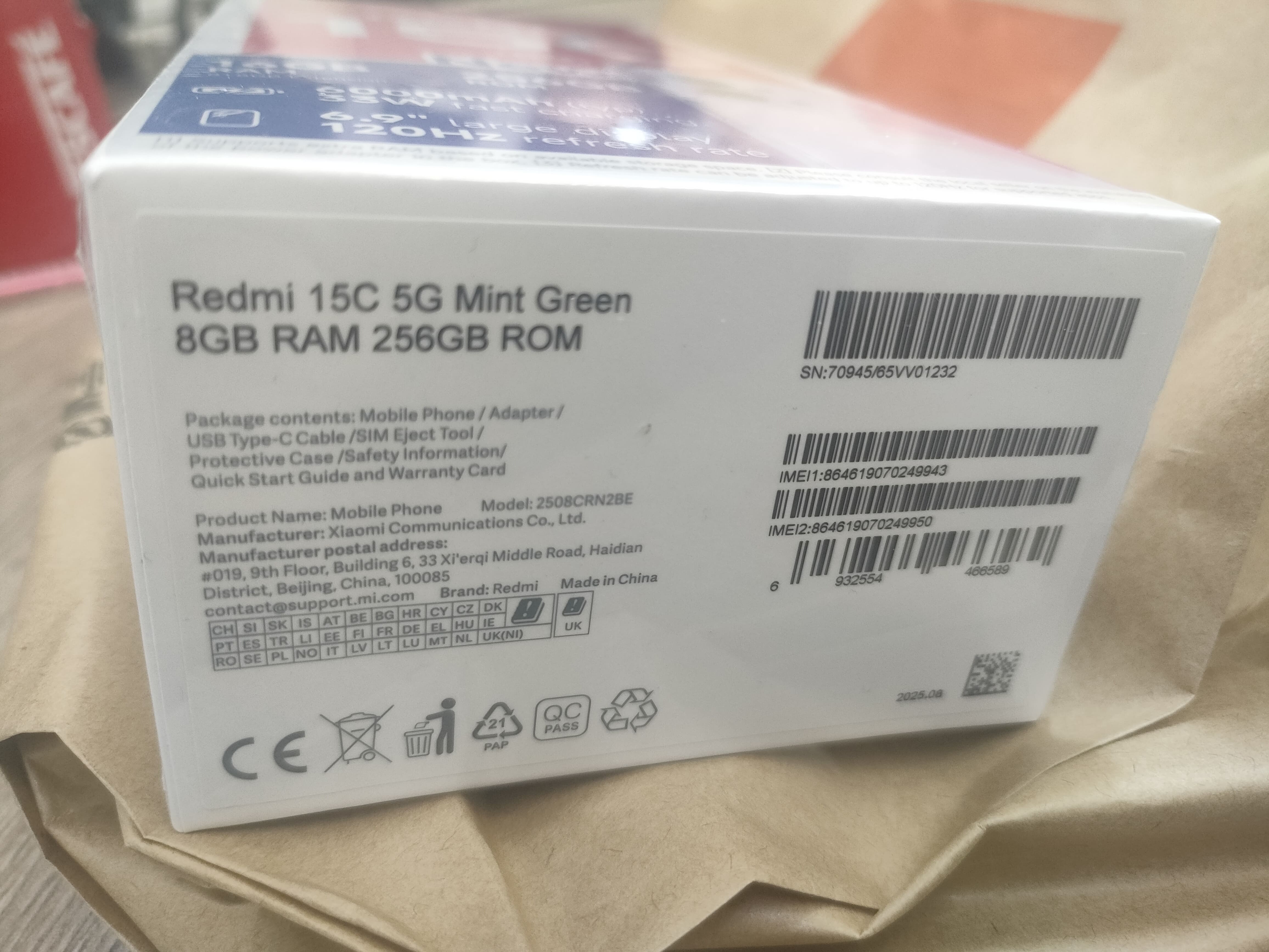 El Menzah&nbsp;Tunis Belvedere&nbsp;Xiaomi&nbsp;Autre Mod�le&nbsp;Urgent redmi 15c 5g 16g ram 256g emball�