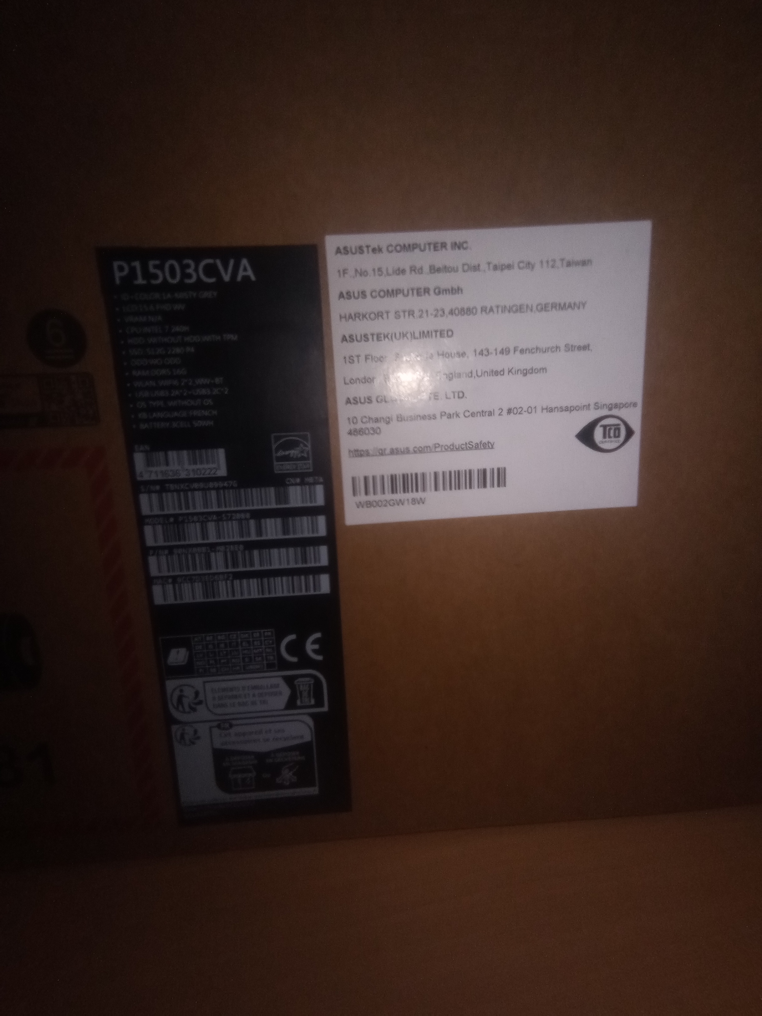 El Kram&nbsp;Le Kram&nbsp;Asus &nbsp;Autre&nbsp;Pc portable assus expert book i7 dans l'emballage