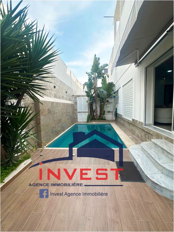 La Marsa&nbsp;Gammart&nbsp;Location&nbsp;Maisons&nbsp;Rez de jardin  avec piscine  � gammarth sup�rieur