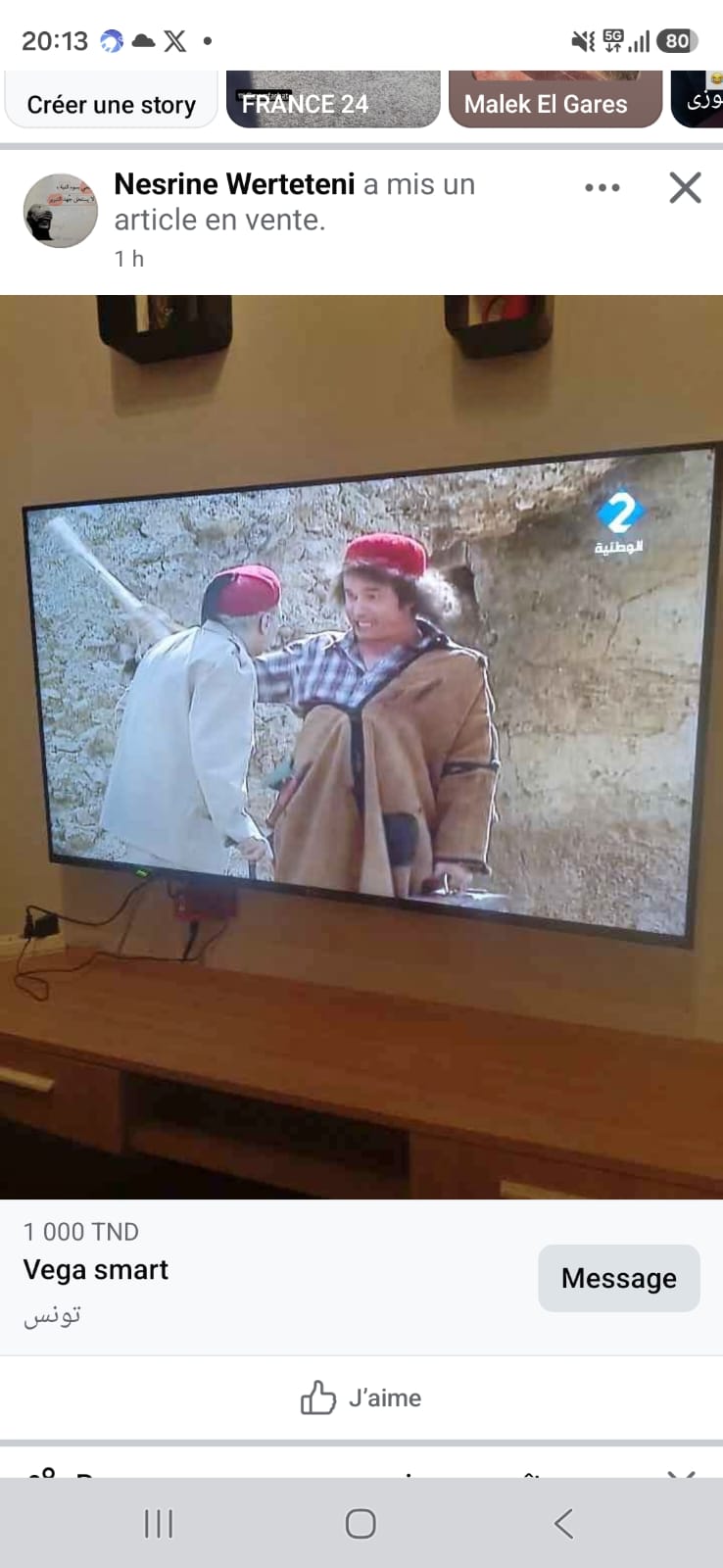 La Goulette&nbsp;Kheireddine&nbsp;T�l�viseur&nbsp;T�l�. Plasma&nbsp;Tv smart 60pouce