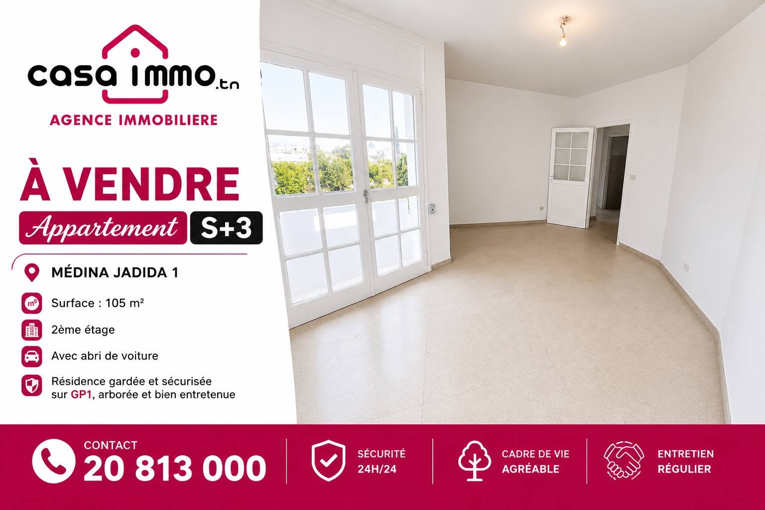 Nouvelle Medina&nbsp;Nouvelle Medina&nbsp;Vente&nbsp;Appart. 3 pi�ces&nbsp;S2  medina jadida 1