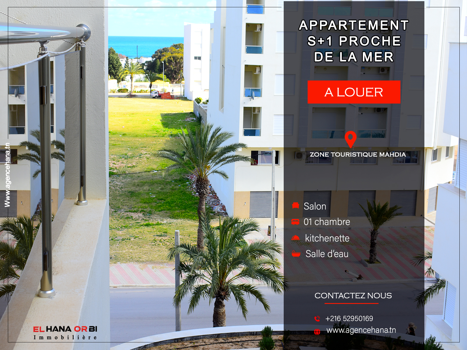 Mahdia&nbsp;Mahdia&nbsp;Location vacances&nbsp;Appart. 1 pi�ce&nbsp;Appartement s1 proche de la mer mahdia