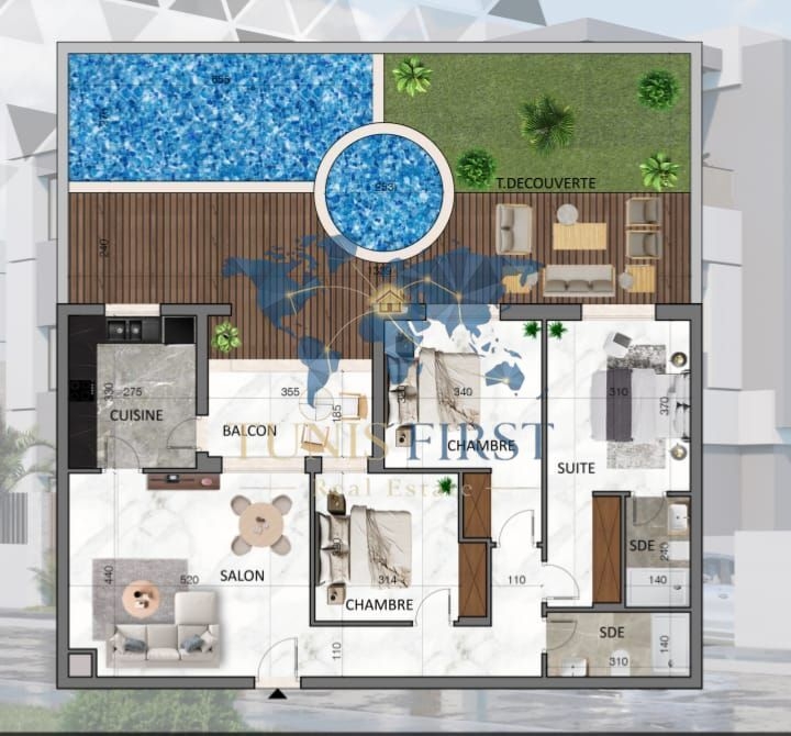 La Soukra&nbsp;La Soukra&nbsp;Vente&nbsp;Appart. 4 pi�ces&nbsp;Appartement s3 � la nouvelle soukra
