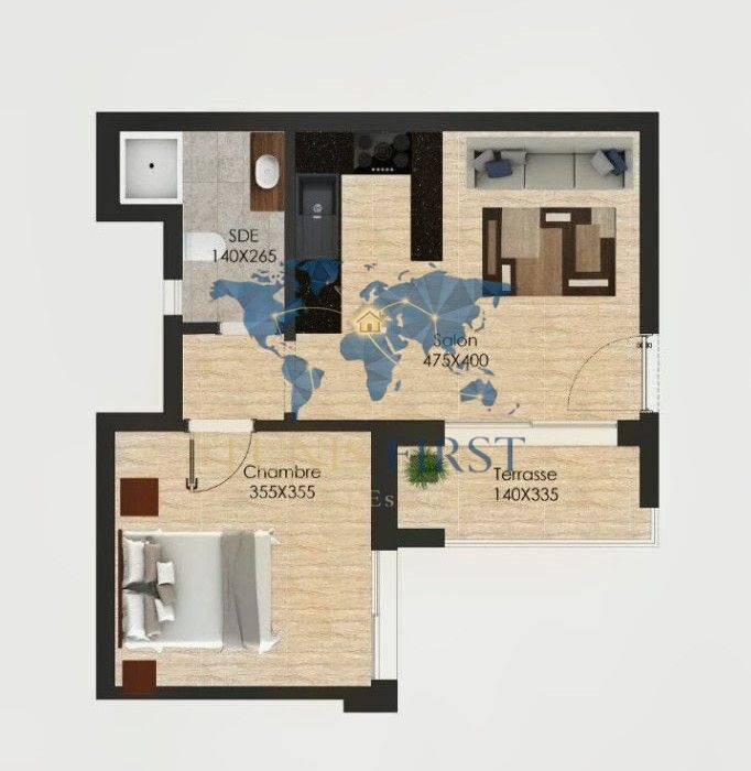 Ain Zaghouan&nbsp;Ain Zaghouan&nbsp;Vente&nbsp;Appart. 2 pi�ces&nbsp;Coquet appartement s1 � ain zaghouan nord